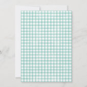 Waterverf Gingham Mint Green Baby shower Kaart (Achterkant)