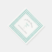 Waterverf Gingham Mint Green Baby shower Servet (Hoek)