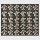 Waterverf Gingham Mushroom Garden Cadeaupapier (Vlak)