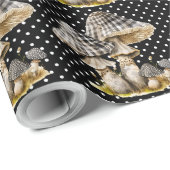 Waterverf Gingham Mushroom Garden Cadeaupapier (Rol Hoek)