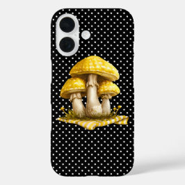 Waterverf Gingham Mushroom Garden iPhone 16 Hoesje