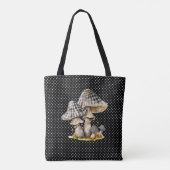 Waterverf Gingham Mushroom Garden Tote Bag (Achterkant)