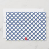 Waterverf Gingham Notenkraker Muis Monogram Wapen Feestdagenkaart (Achterkant)