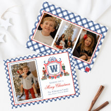 Waterverf Gingham Notenkraker Muis Monogram Wapen