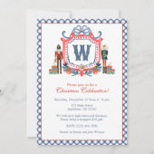 Waterverf Gingham Notenkraker Muis Monogram Wapen Kaart (Voorkant)