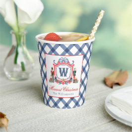 Waterverf Gingham Notenkraker Muis Monogram Wapen Papieren Bekers
