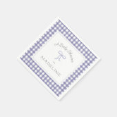 Waterverf Gingham Paarse Baby shower Servet (Hoek)
