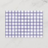 Waterverf Gingham Paarse Luier Raffle Informatiekaartje (Achterkant)