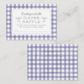 Waterverf Gingham Paarse Luier Raffle Informatiekaartje (Voorkant / Achterkant)