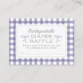 Waterverf Gingham Paarse Luier Raffle Informatiekaartje (Voorkant)