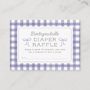 Waterverf Gingham Paarse Luier Raffle Informatiekaartje