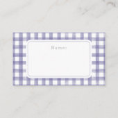 Waterverf Gingham Paarse Luier Raffle Small Informatiekaartje (Achterkant)