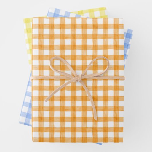 Waterverf Gingham-pakpapier Inpakpapier Vel (In situ)