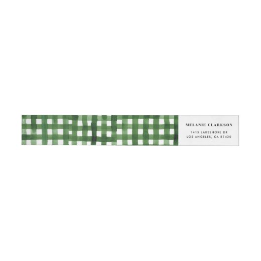 Waterverf Gingham Pattern Holiday Adres (Individueel)