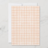 Waterverf Gingham Peach Baby shower Kaart (Achterkant)