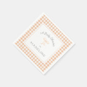Waterverf Gingham Peach Baby shower Servet (Hoek)