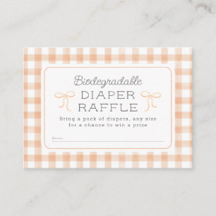 Waterverf Gingham Peach Luier Raffle Informatiekaartje