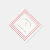 Waterverf Gingham Pink Baby shower Servet (Hoek)