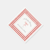 Waterverf Gingham Red Baby shower Servet (Hoek)