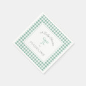 Waterverf Gingham Sage Green Baby shower Servet (Hoek)