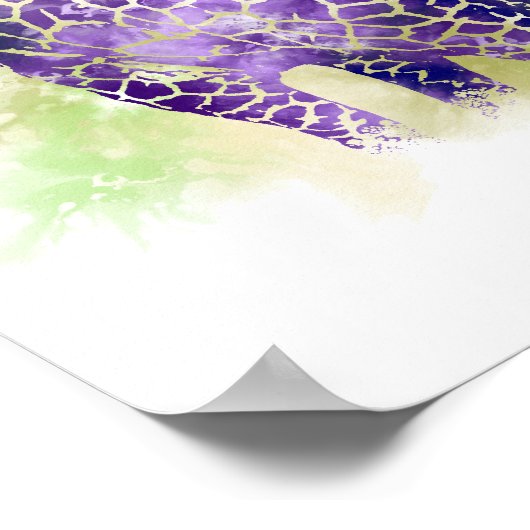 WATERVERF GIRAFFE 1 POSTER (Hoek)