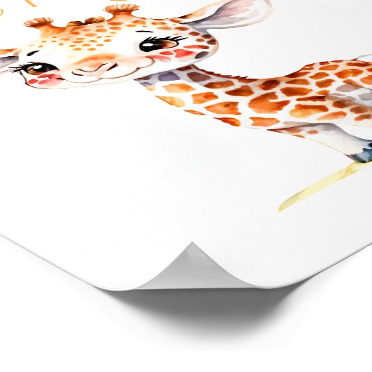 Waterverf Giraffe Afdrukken met Inspirerend offert Poster (Hoek)