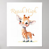 Waterverf Giraffe Afdrukken met Inspirerend offert Poster (Voorkant)
