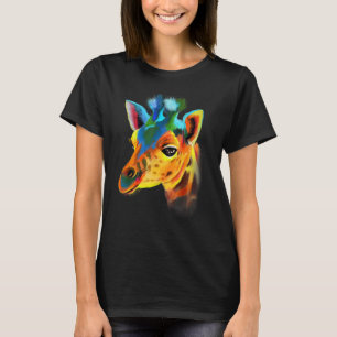 Waterverf Giraffe Afdrukken Safari Giraffe Zoo Ani T-shirt