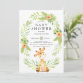 Waterverf Giraffe Baby shower Kaart (Staand voorkant)