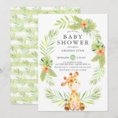 Waterverf Giraffe Baby shower Kaart (Voorkant / Achterkant)