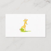 Waterverf Giraffe Babysitter Kinderzorgleverancier Visitekaartje (Achterkant)