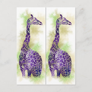 Waterverf Giraffe boekmarkeringen Briefkaart