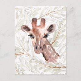 Waterverf Giraffe Briefkaart