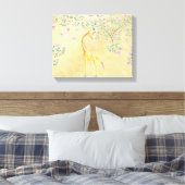Waterverf Giraffe Butterflies en Blossom Canvas Afdruk (Insitu (Slaapkamer))