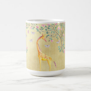 Waterverf Giraffe Butterflies en Blossom Koffiemok