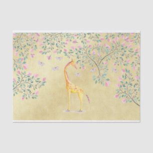Waterverf Giraffe Butterflies en Blossom Tissuepapier