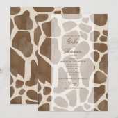 Waterverf Giraffe Dierenprint Baby shower Kaart (Voorkant / Achterkant)