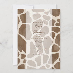 Waterverf Giraffe Dierenprint Baby shower Kaart