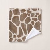 Waterverf Giraffe Dierenprint Patroon Bad Handdoek (Wasdoekje)