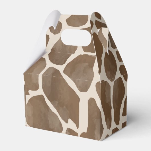 Waterverf Giraffe Dierenprint Patroon Bedankdoosjes (Voorkant Zijde)
