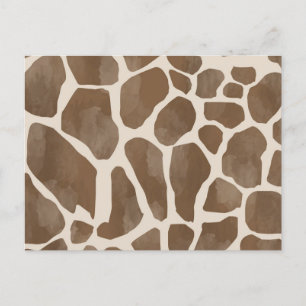 Waterverf Giraffe Dierenprint Patroon Feestdagenkaart