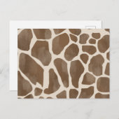Waterverf Giraffe Dierenprint Patroon Feestdagenkaart (Voorkant / Achterkant)