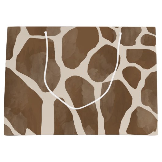 Waterverf Giraffe Dierenprint Patroon Groot Cadeauzakje (Voorkant)