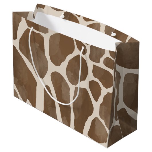 Waterverf Giraffe Dierenprint Patroon Groot Cadeauzakje (Achterkant Gekanteld)