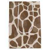 Waterverf Giraffe Dierenprint Patroon Medium Cadeauzakje (Achterkant)