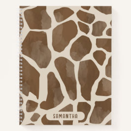 Waterverf Giraffe Dierenprint Patroon Notitieboek