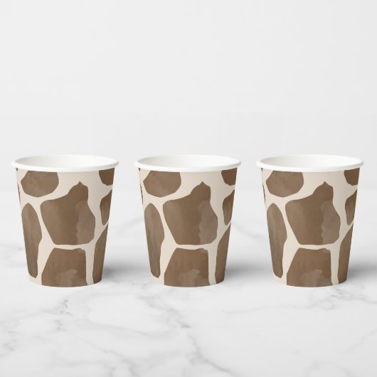 Waterverf Giraffe Dierenprint Patroon Papieren Bekers (Multi)