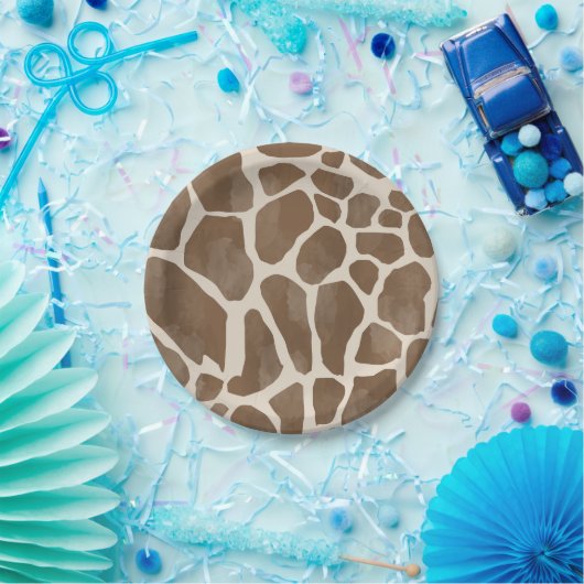 Waterverf Giraffe Dierenprint Patroon Papieren Bordje (Feest)