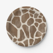 Waterverf Giraffe Dierenprint Patroon Papieren Bordje (Voorkant)