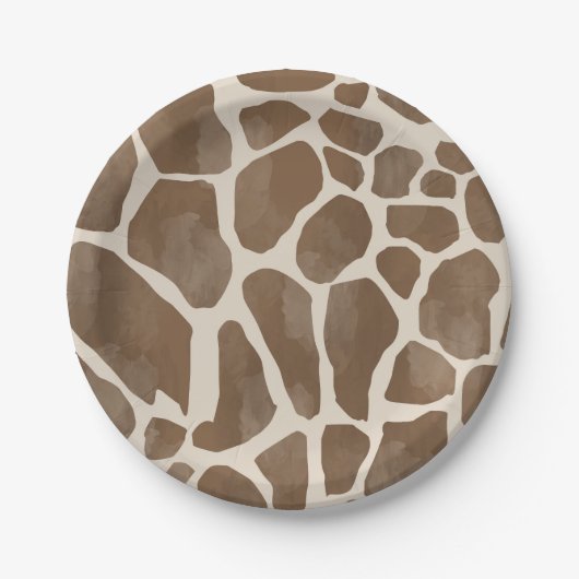 Waterverf Giraffe Dierenprint Patroon Papieren Bordje (Voorkant)